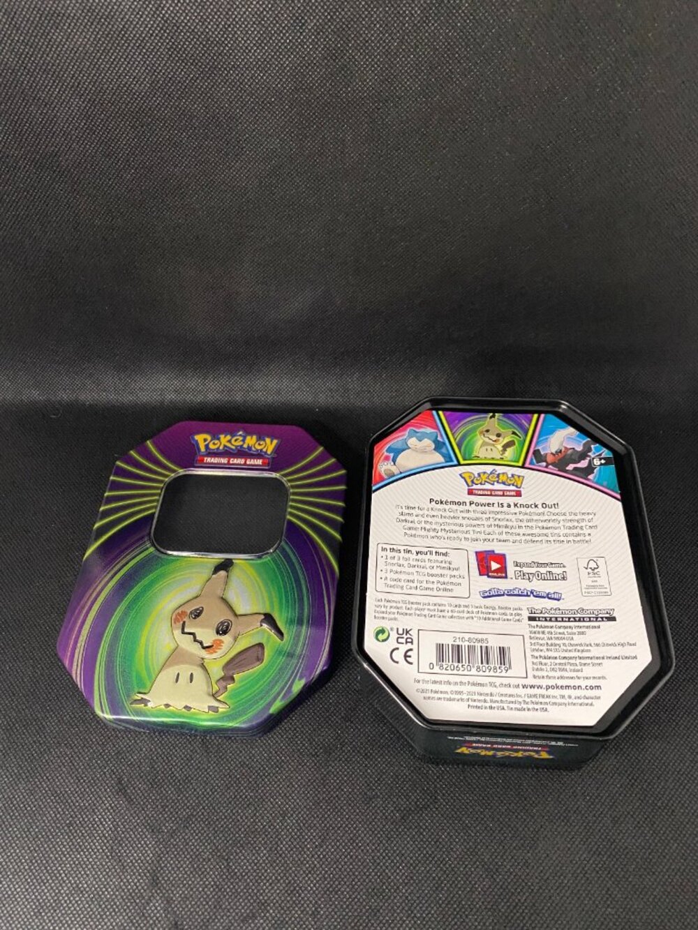 Empty Mimikyu Pokemon TCG Mighty Mysterious Tin Storage Container